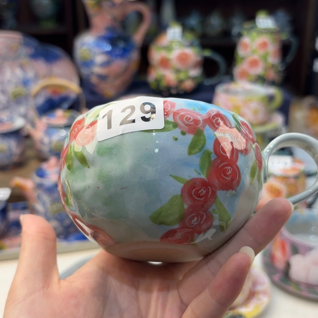 瓷片景德镇手绘高温釉下彩陶瓷茶具