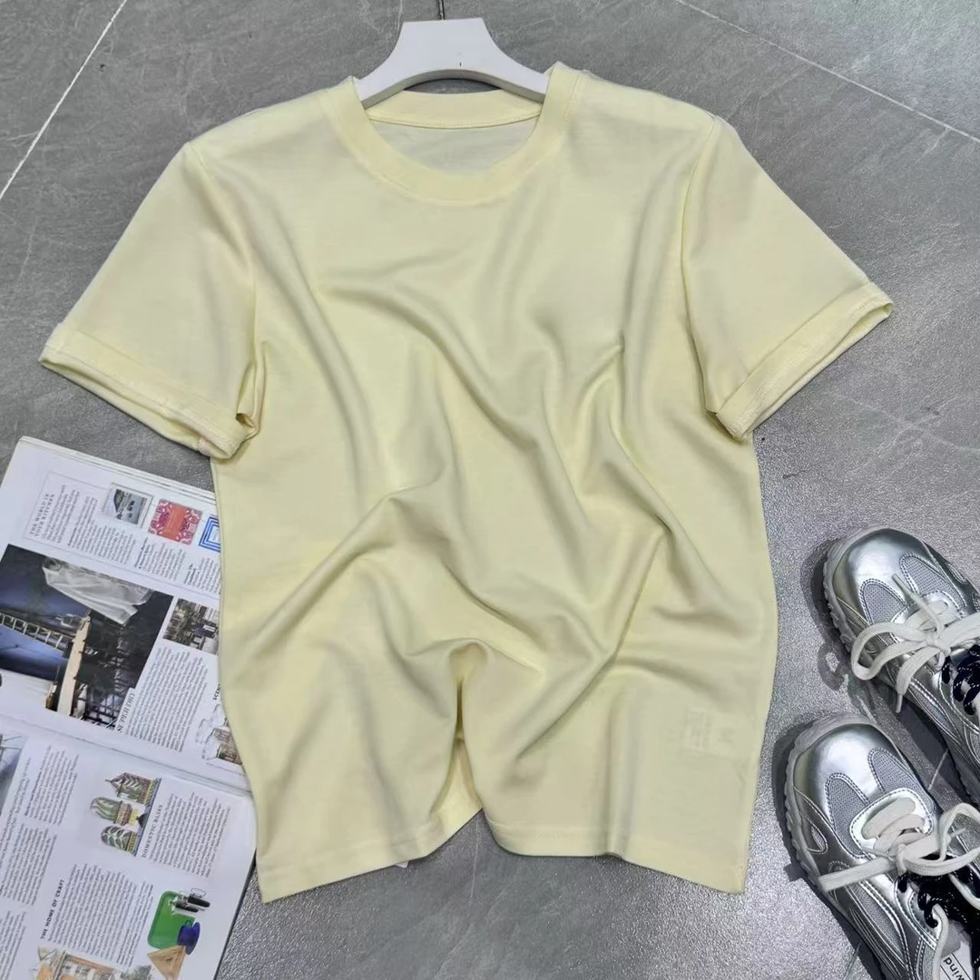 Manmi 纯色净版刺绣标短袖T恤  184（C4）