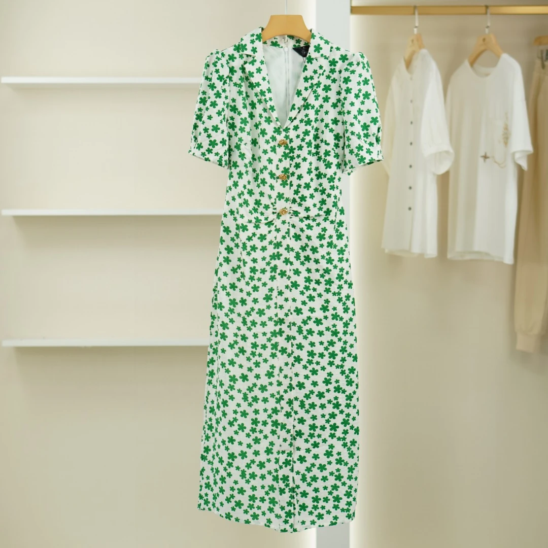 麦迪尚品【白LY】5041629修身碎花连衣裙夏季女装专柜正品 D4组