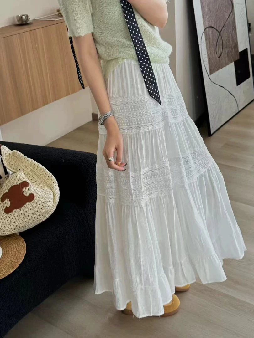 深圳南油白桃美美 春夏新款韩系百搭法式气质A字显瘦半身裙A1093