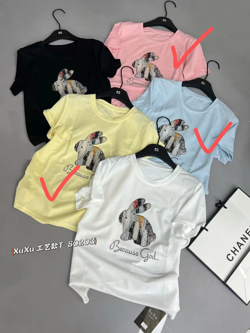 【肉总】重工卡通兔子短袖上衣