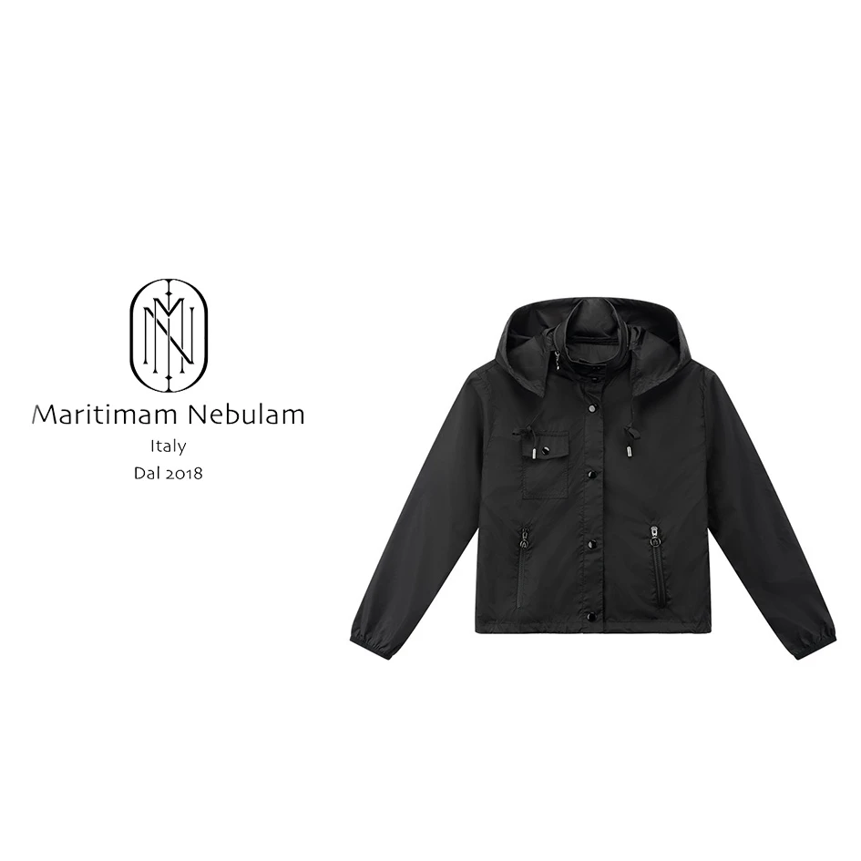 MN"帕劳"时尚立领连帽显瘦设计感口袋外套 SZ924
