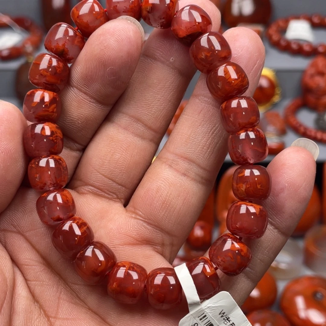 南红玛瑙未镶嵌珠宝奇石单圈10