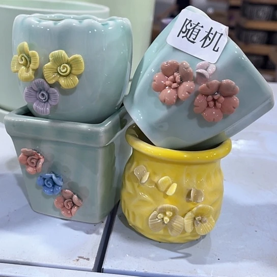 多肉绿植陶瓷花盆9.9包邮