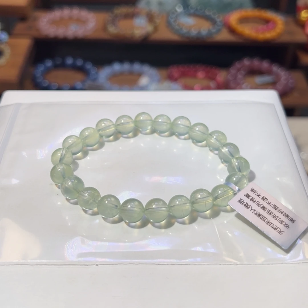 葡萄石未镶嵌手链8m祖宗级冰种绿葡萄石
