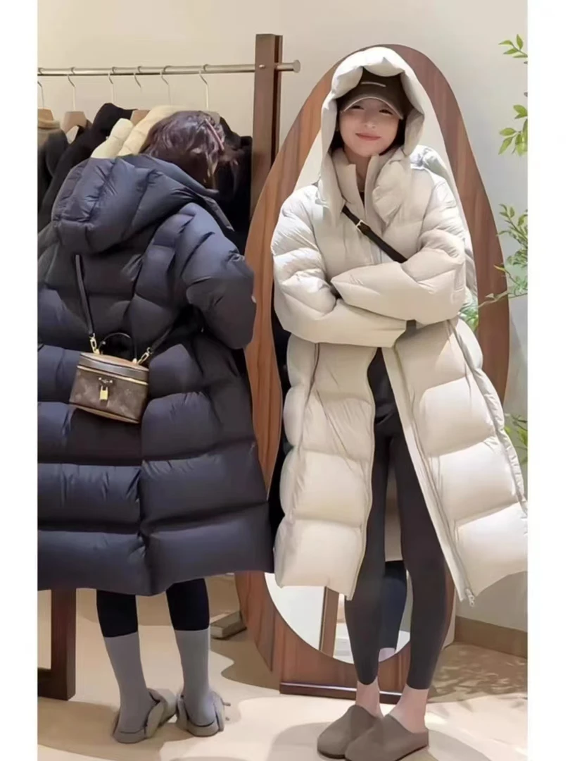 90白鸭绒长款泡芙羽绒服女2025年新款冬季超好看爆款小个子设计感