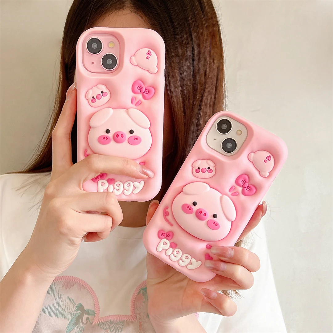 支架大头猪适用小米14手机壳红米note14防摔13C保护套poco/X3PRO