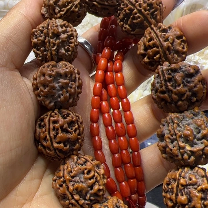 核桃手串/手链4/6沙东红半成品