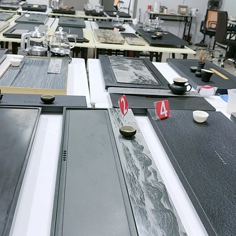 【闪购商品】暖***光绿松石十里蓝山8040石茶盘