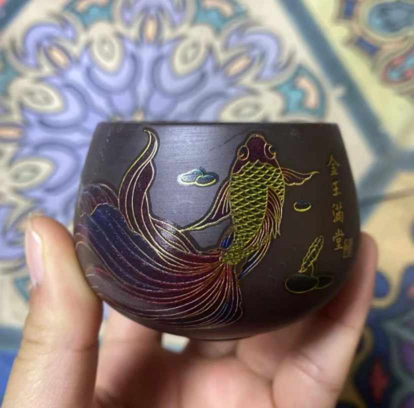 金玉满堂紫砂杯    单杯
