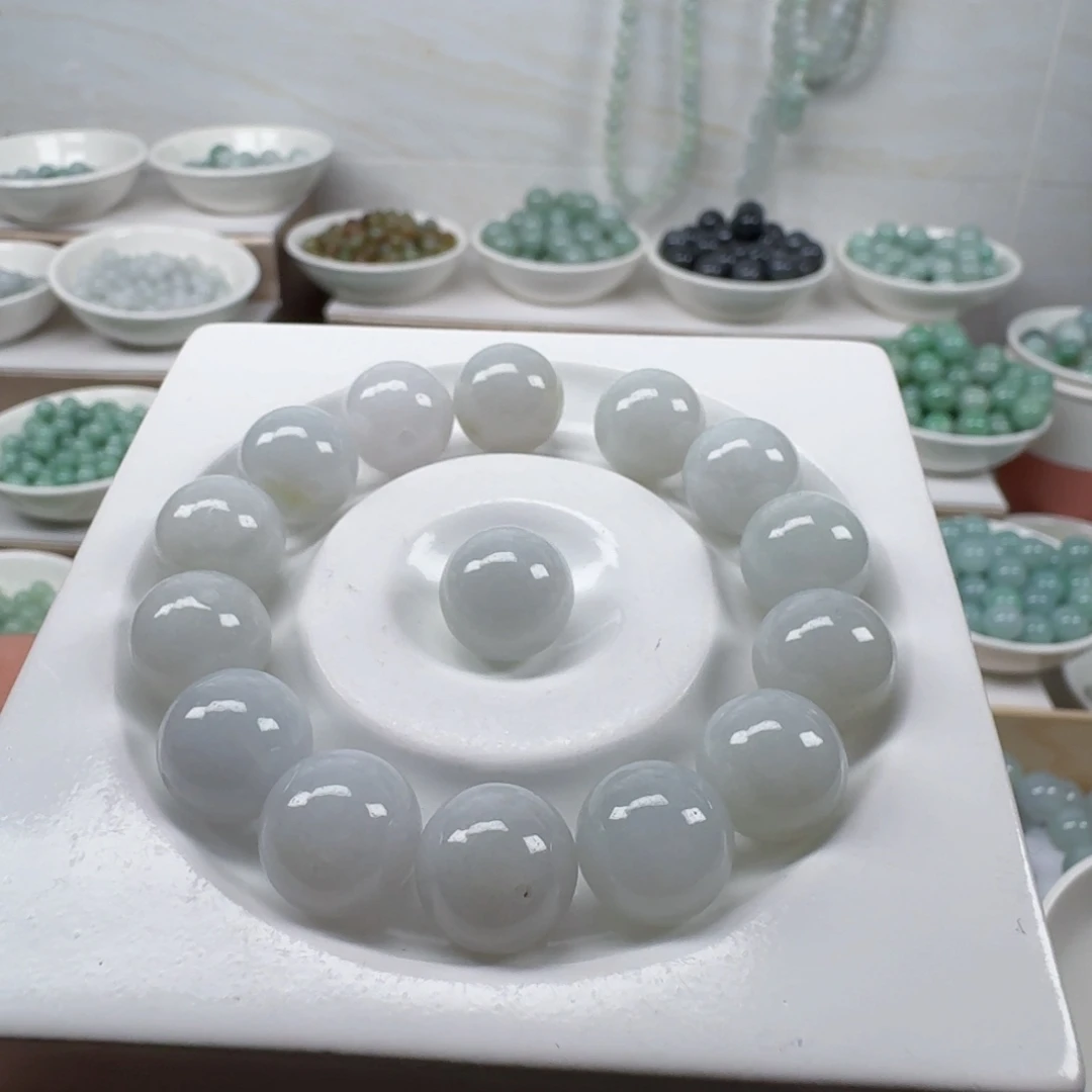 翡翠未镶嵌手链缅甸翡翠A货卡13mm