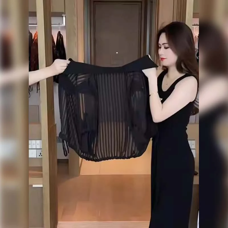 2025夏季新款女士爆款防晒开衫轻薄雪纺上衣显瘦翻领短袖衬衫外套