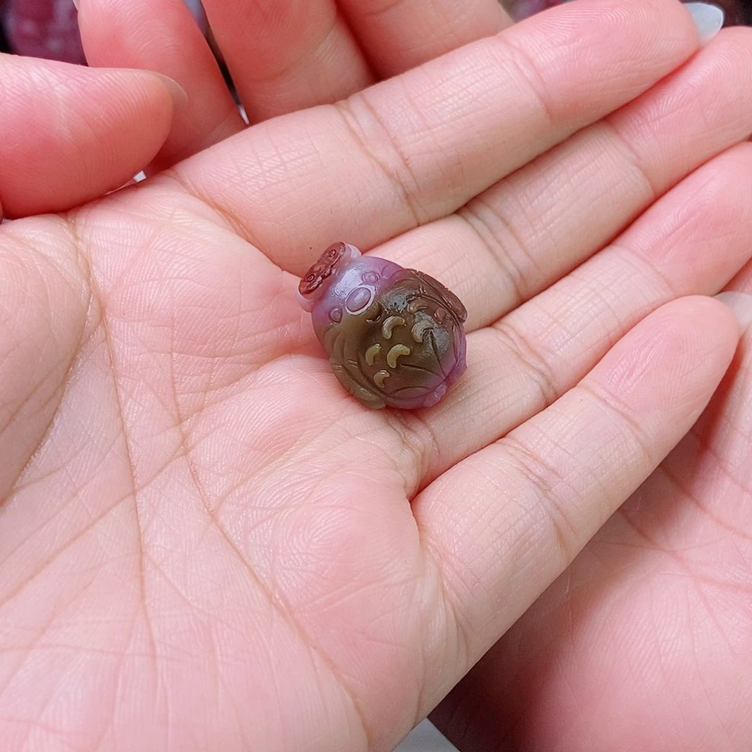 玛瑙/玉髓耳钉未镶嵌紫*牙