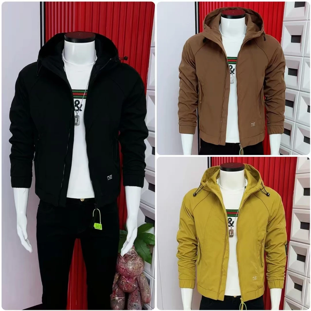 新款时尚男士外套潮流修身痞帅夹克休闲显瘦高级气质春秋百搭带帽