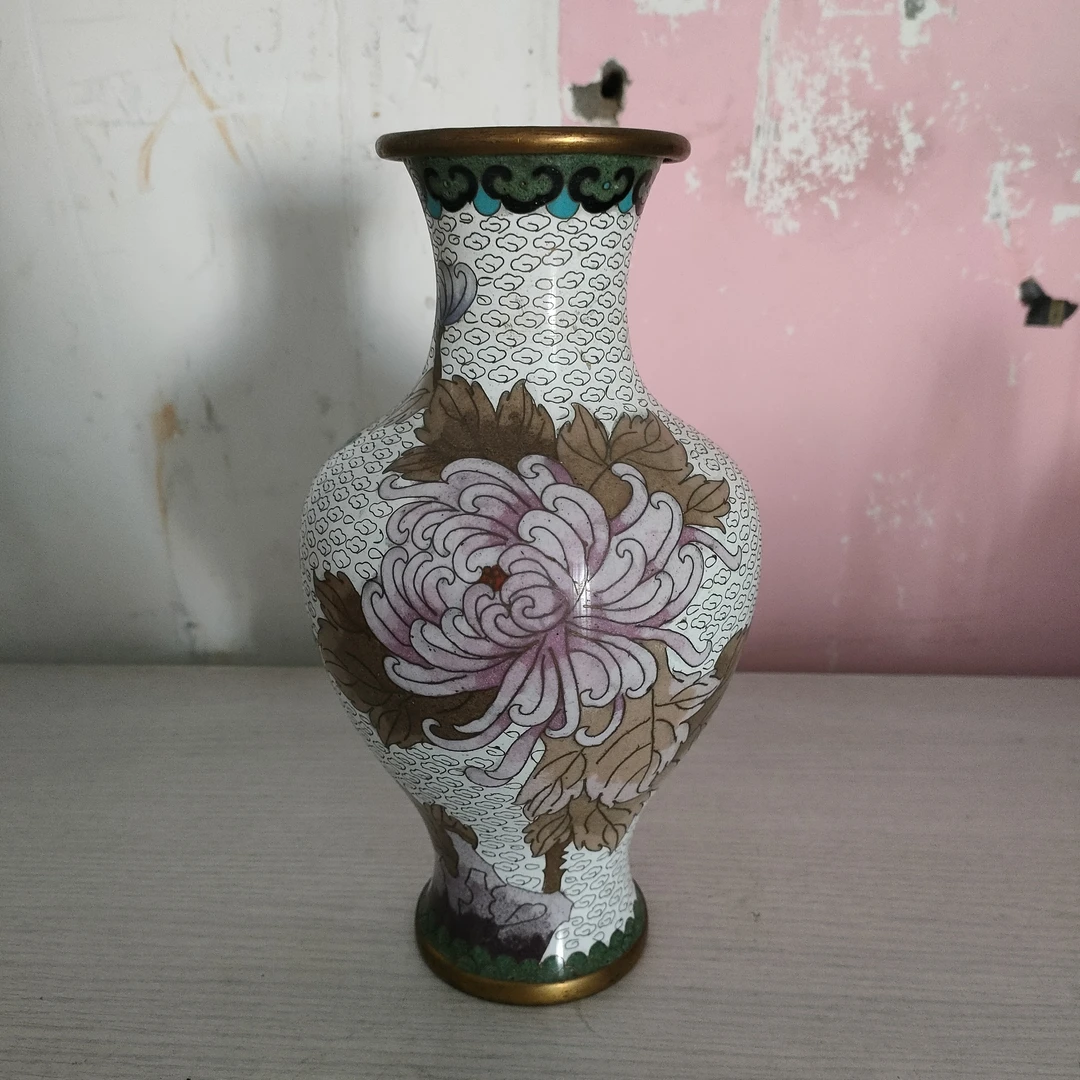 景泰蓝掐丝珐琅铜胎小花瓶民间手工艺家居摆件