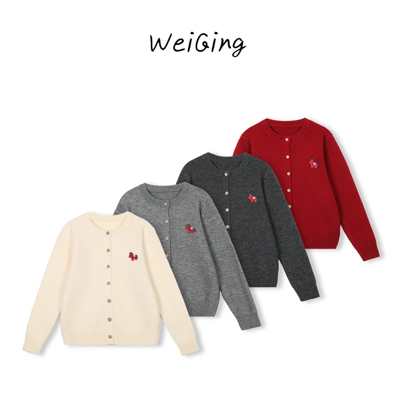 【丹姐家~幸运小马开衫~】秋冬设计感圆领针织开衫