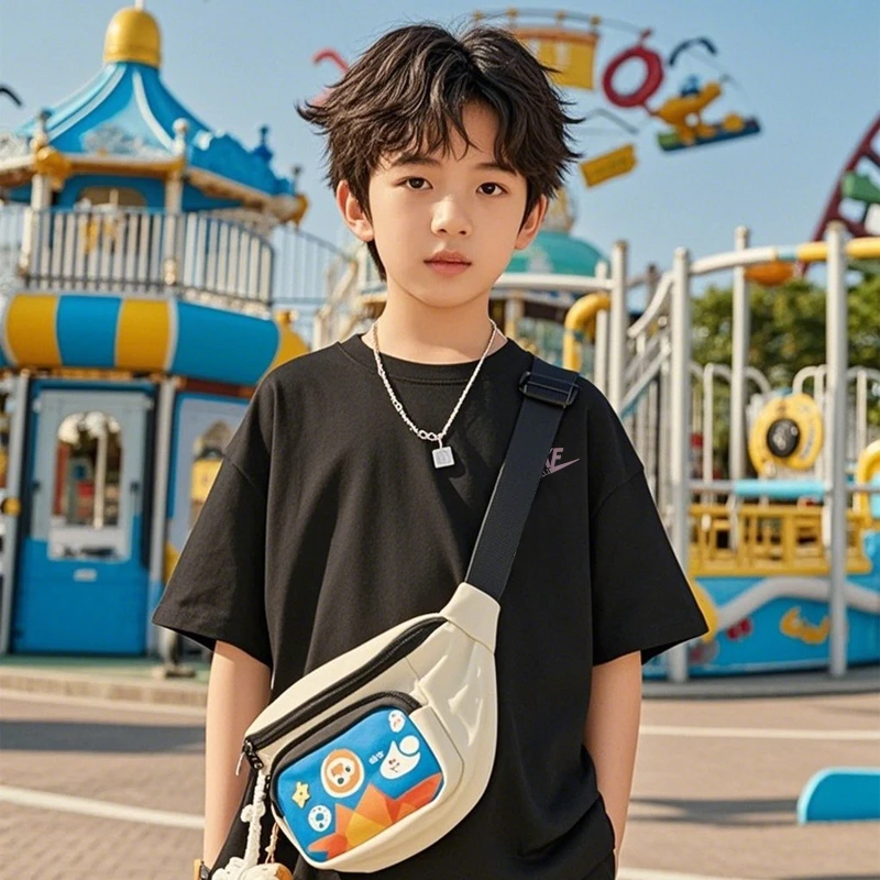 轻奢儿童装男童短袖T恤冰丝2025新款夏季女童中大童透气半袖夏装