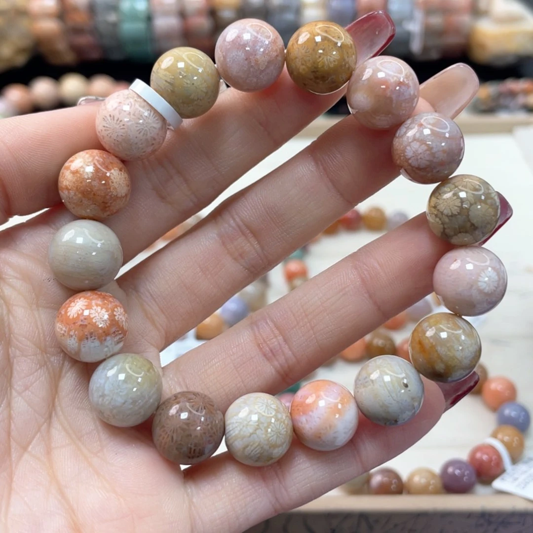 硅化珊瑚（珊瑚玉）手链未镶嵌我***肉284