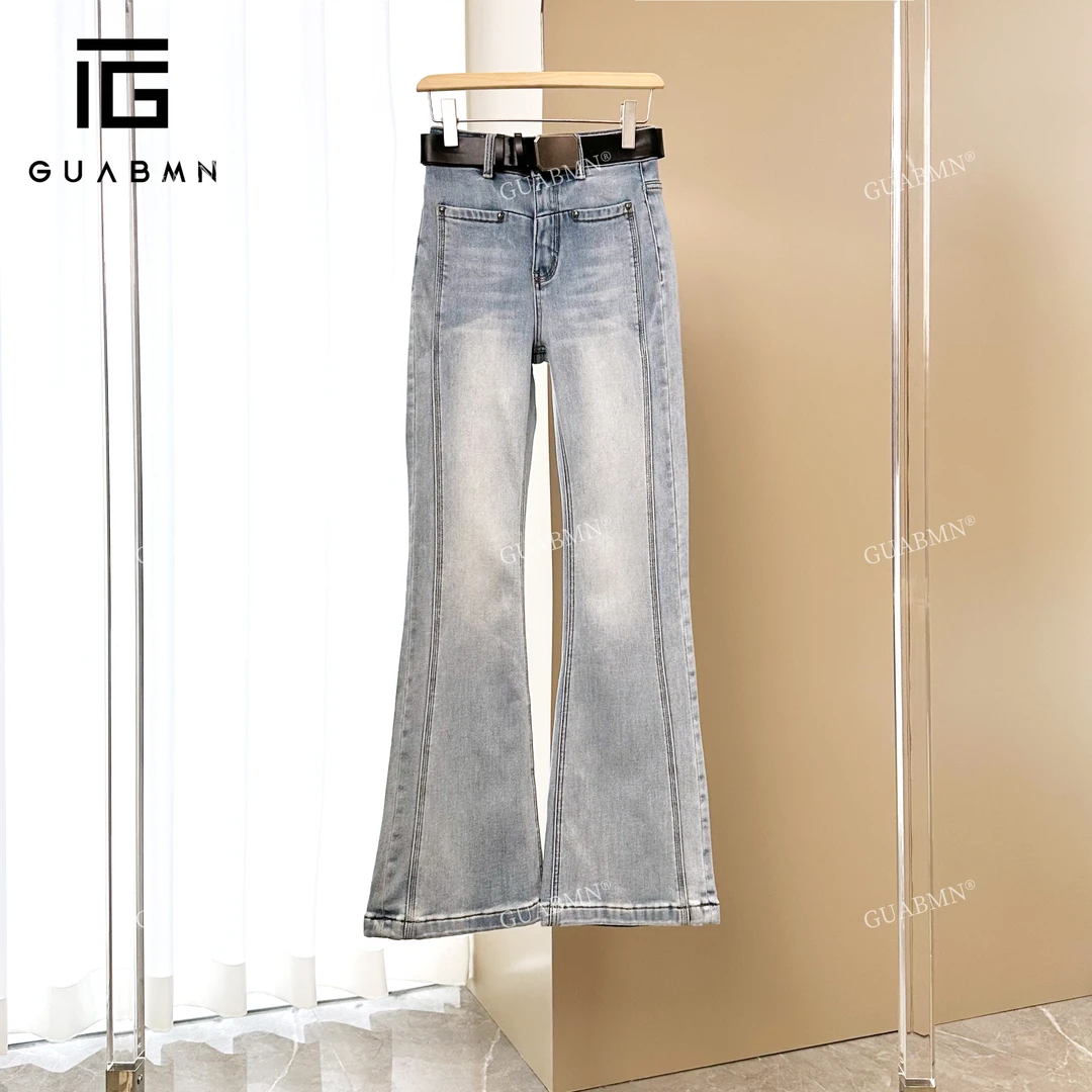 GUABMN2025夏季新款显瘦时尚百搭微喇牛仔裤3910