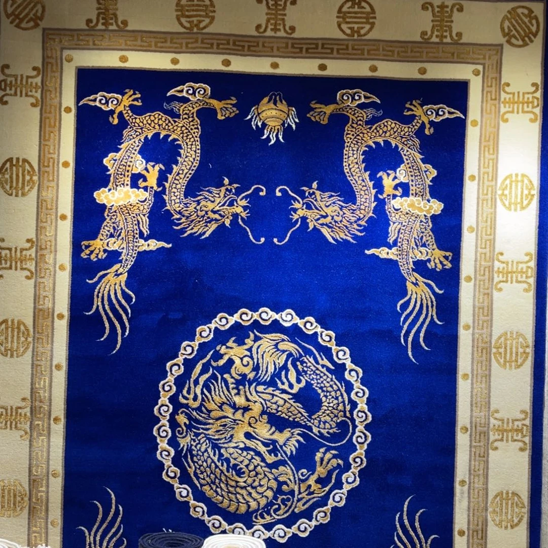 羊毛200×300毛加丝龙毯