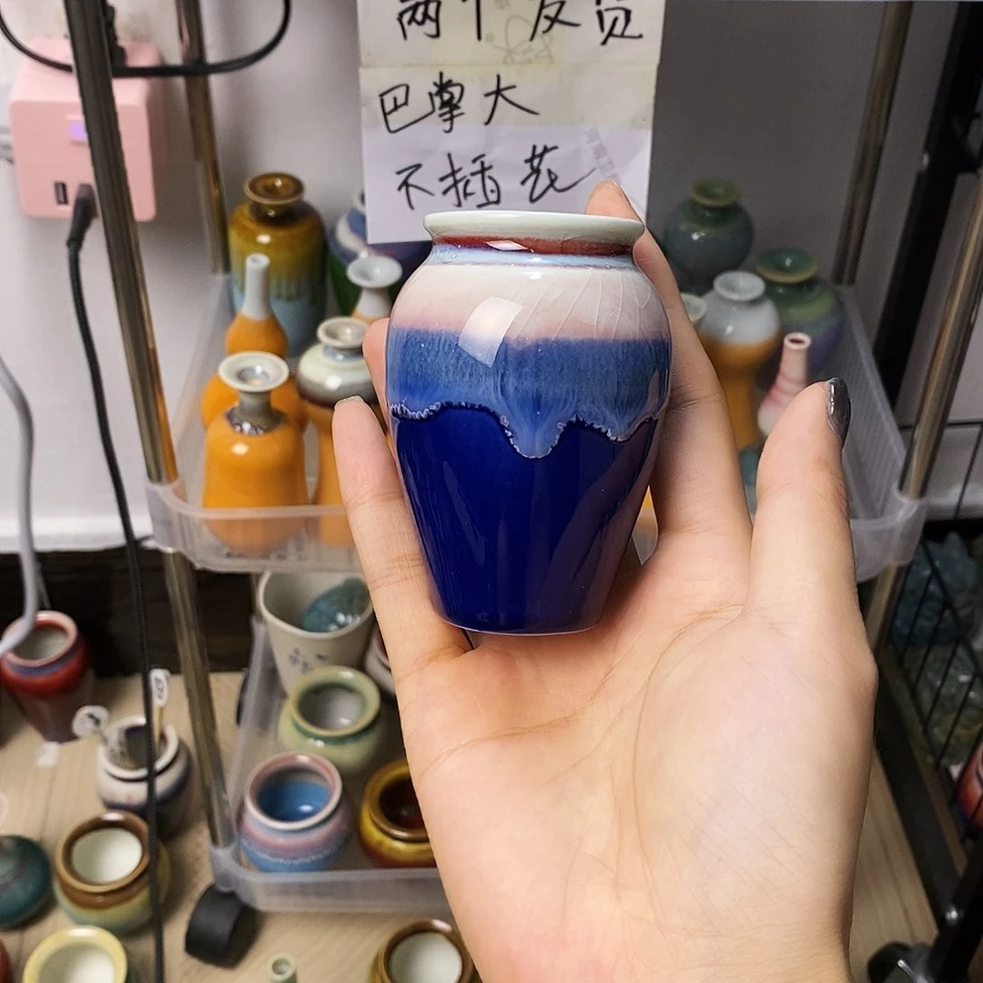 摆件景德镇高温陶瓷小花器