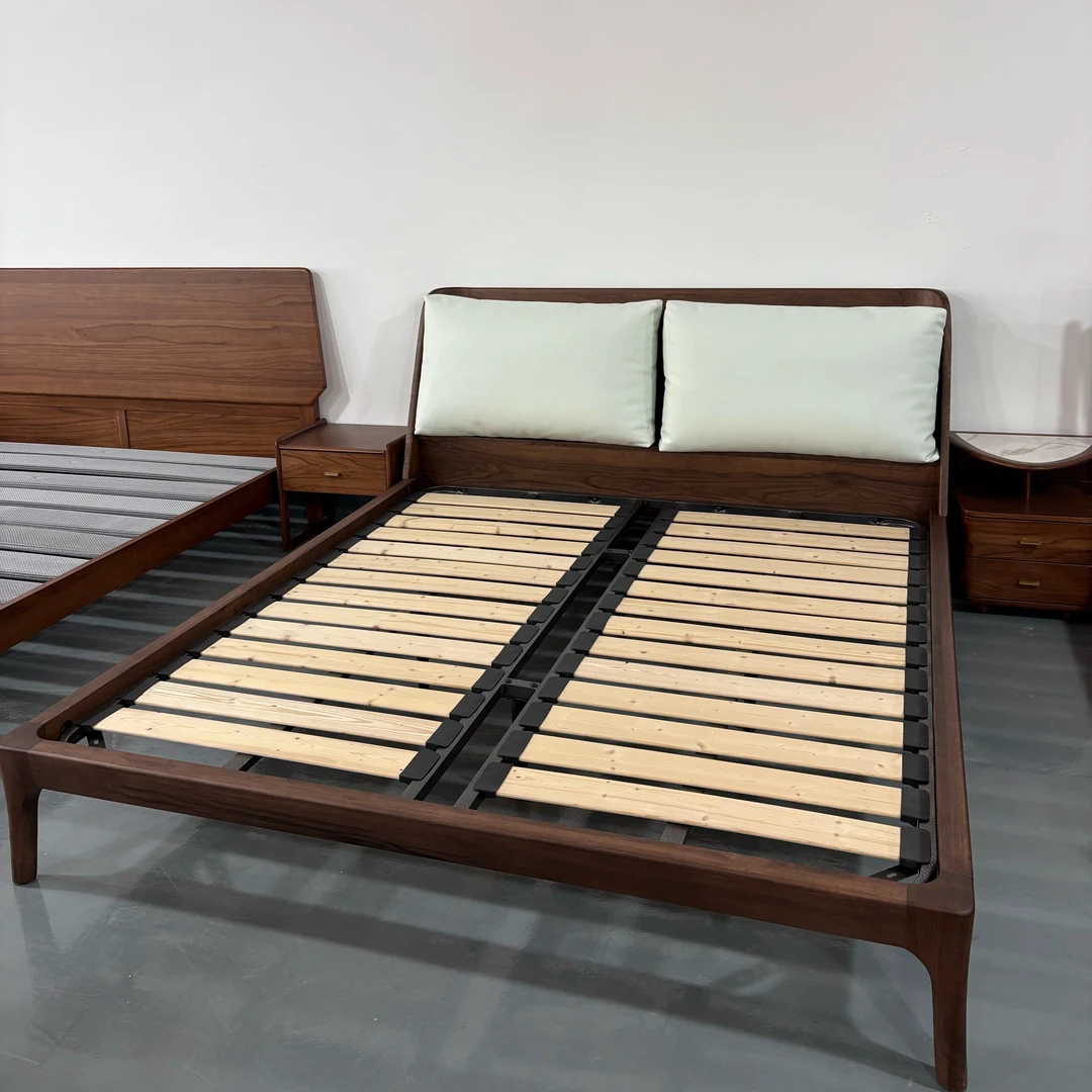 【孤品胡桃木大床】现代简约意式设计师款悬浮床实木大床1800*2000