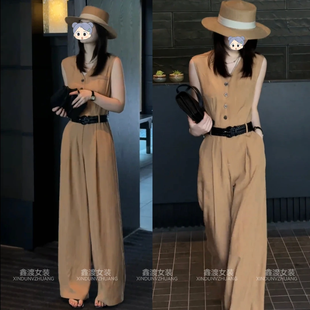 2025夏季新款时尚显瘦气质女士网红洋气连体裤百搭款D21011