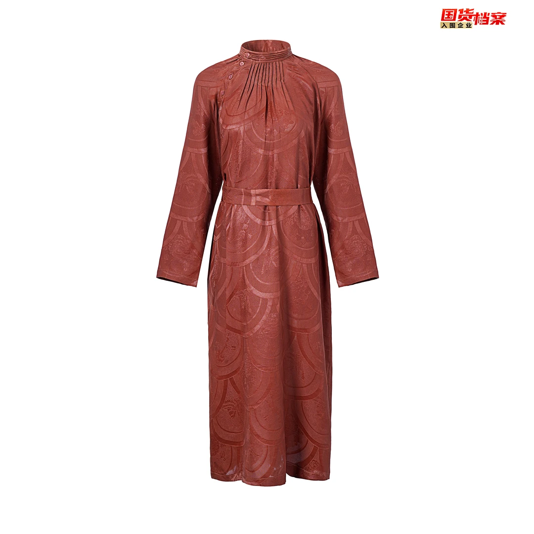 【万象有衣】花鸟鱼鳞纹-原创设计师款连衣裙-6720