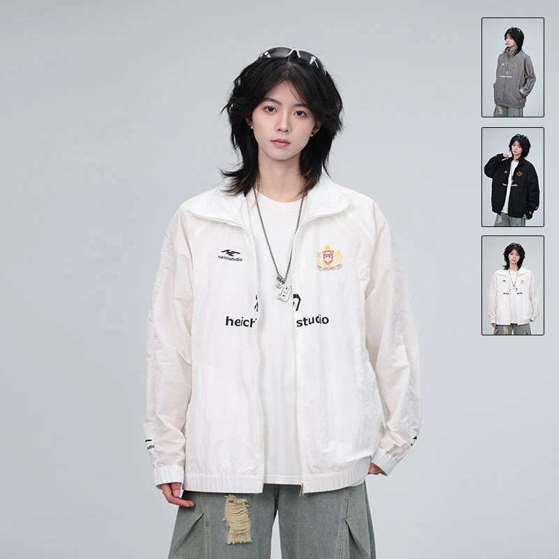 heichiage『液态金属尼龙』夏季运动机车外套男女高级防嗮立领外套