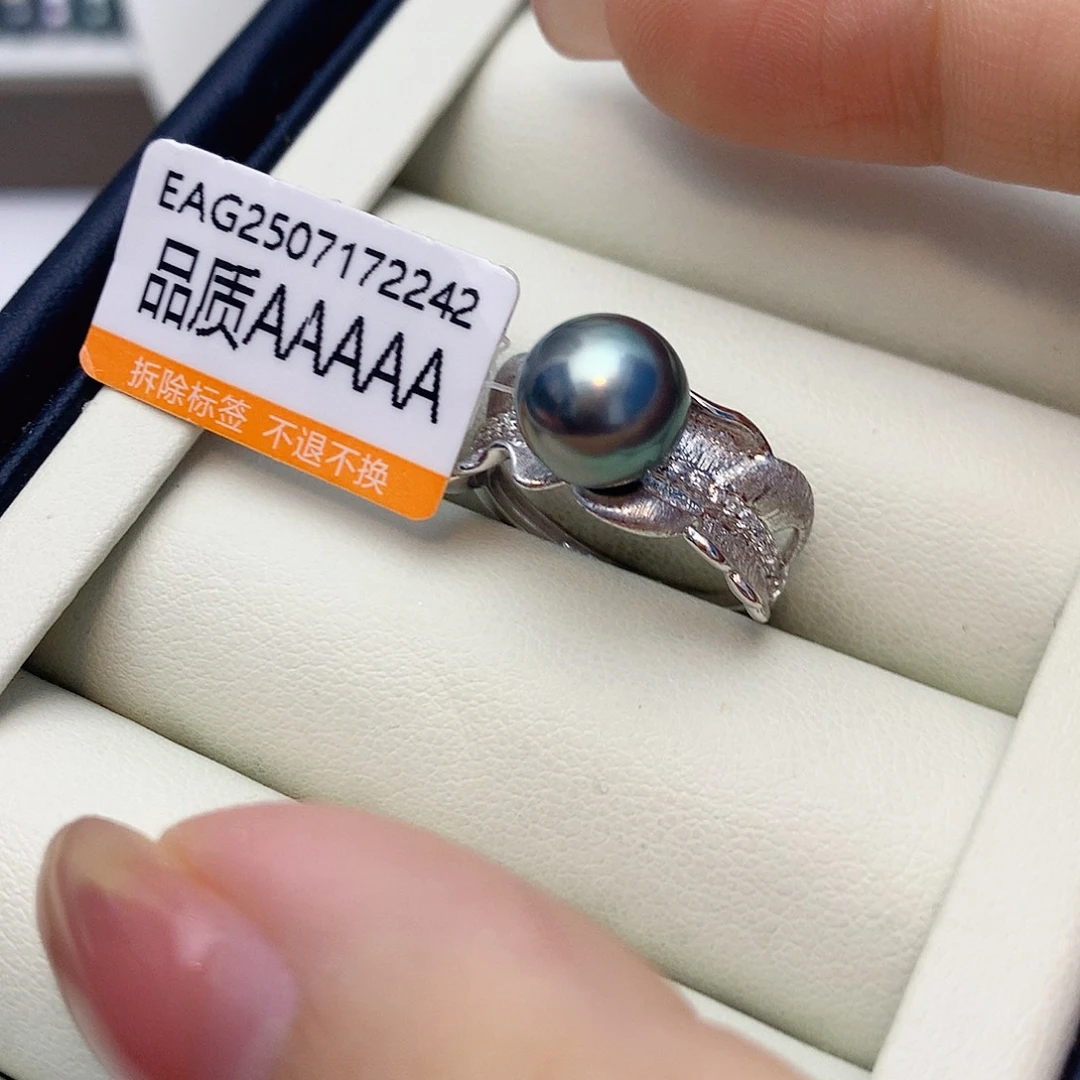 海水珍珠戒指银S925镶嵌W44