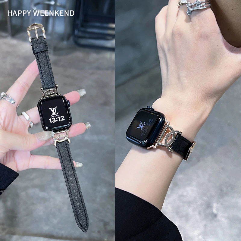 高颜值玫瑰金扣适用苹果手表带S11applewatchse8910代iwatch表带