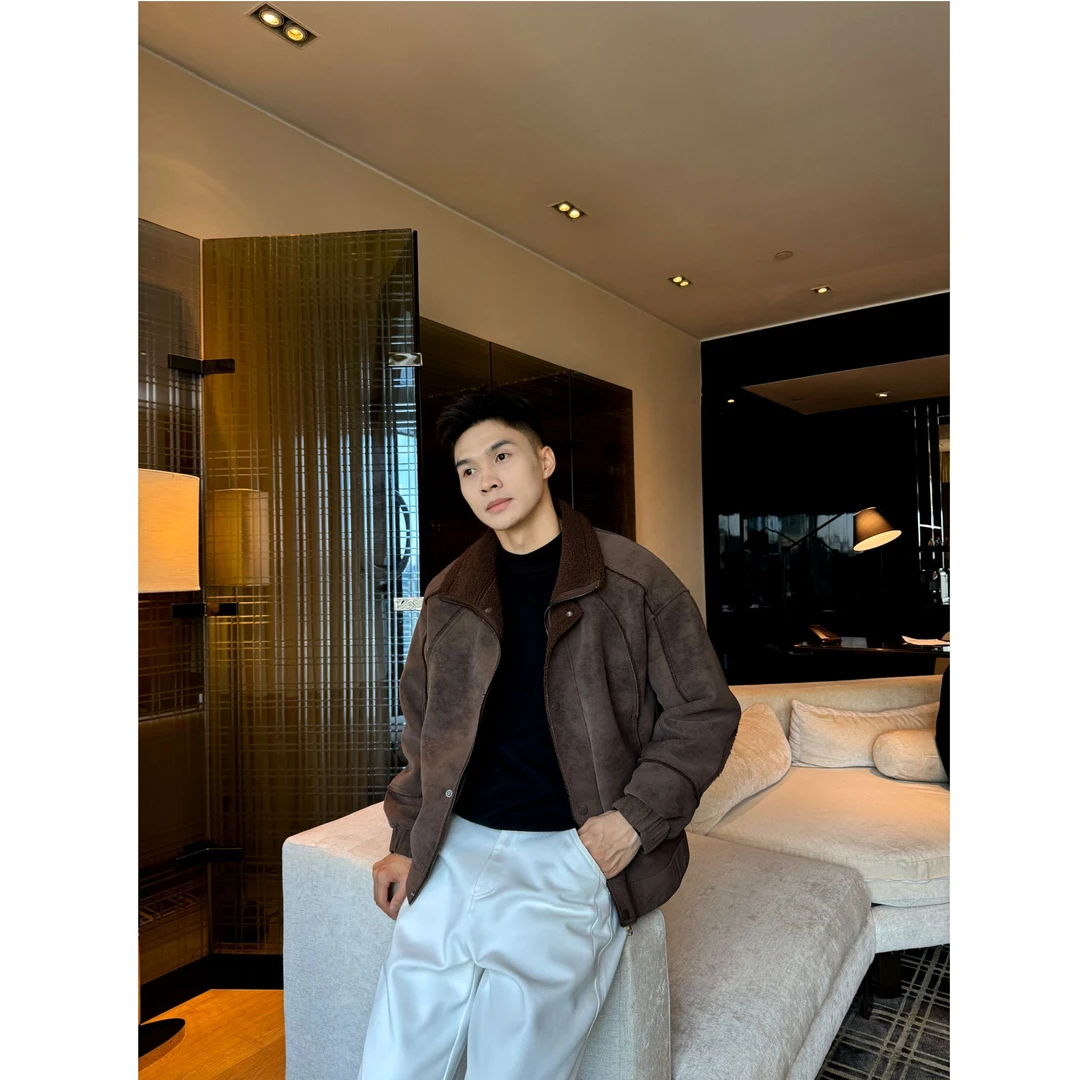 复古美拉德「厚实皮毛」冬季翻领保暖加厚外套JYJ-W-9926 A58