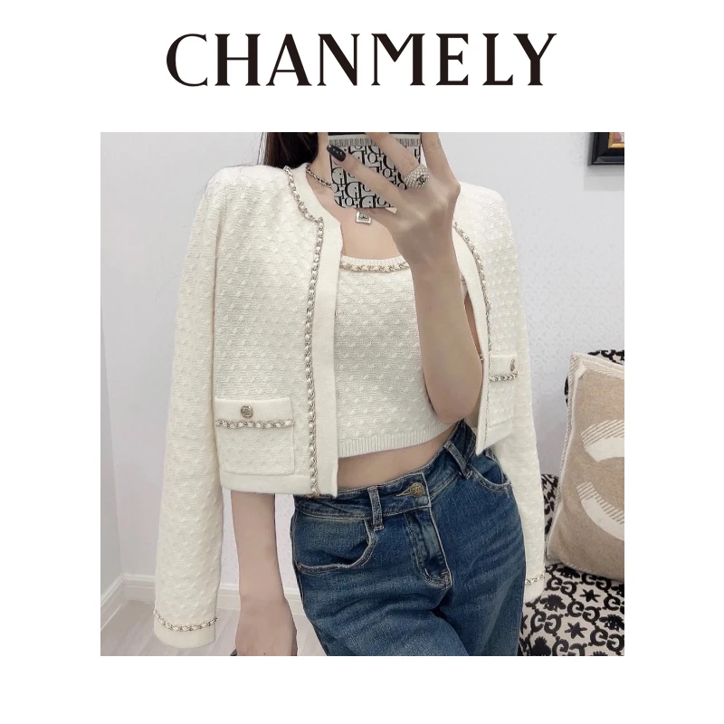 【CHANMITY】25/SS小香风重工链条点缀高级气质显瘦套装 023763