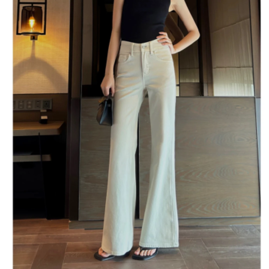 新款大码99658夏季穿搭阔腿微喇垂感牛仔裤（以主播手里实物为准）