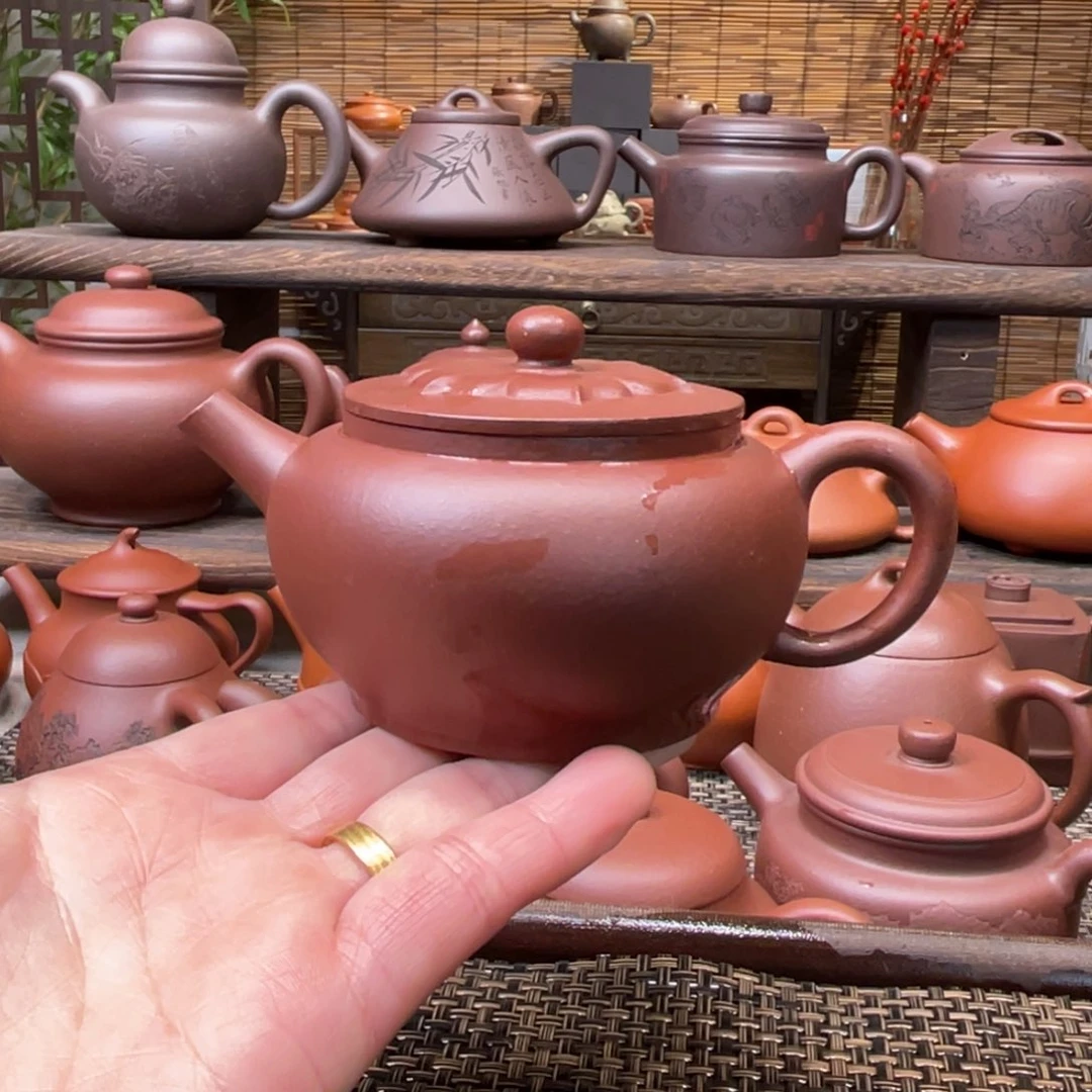 紫砂茶壶宜兴原矿紫砂手工制180