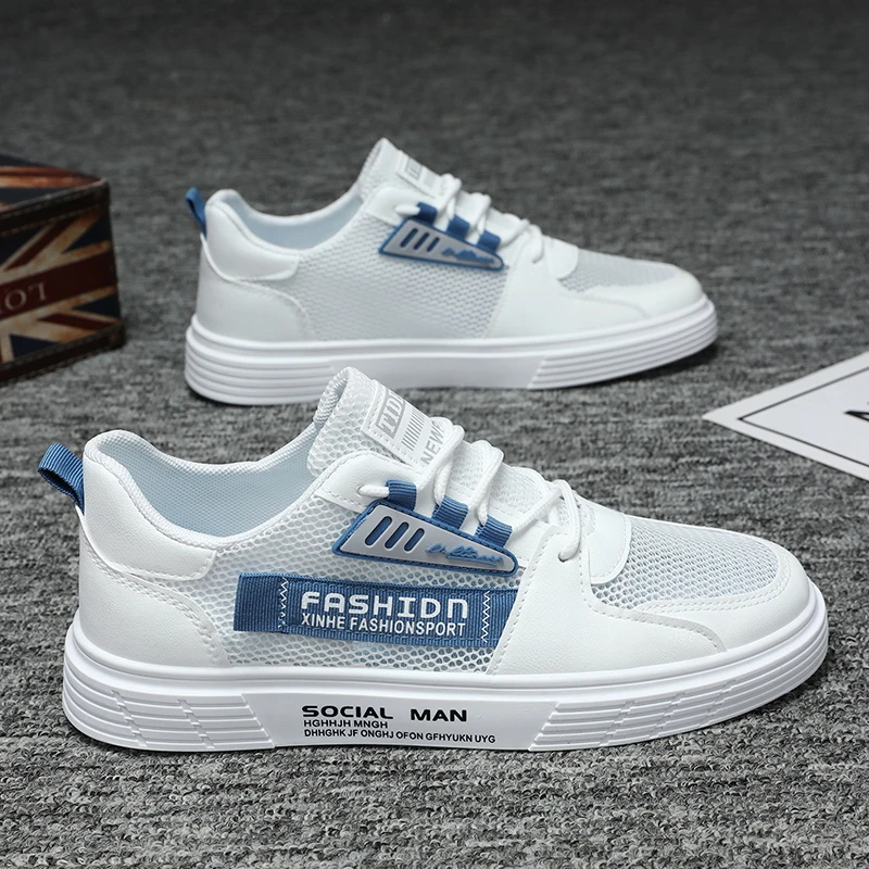 男鞋夏季新款网面透气薄款轻便网鞋学生潮流百搭软底休闲小白板鞋