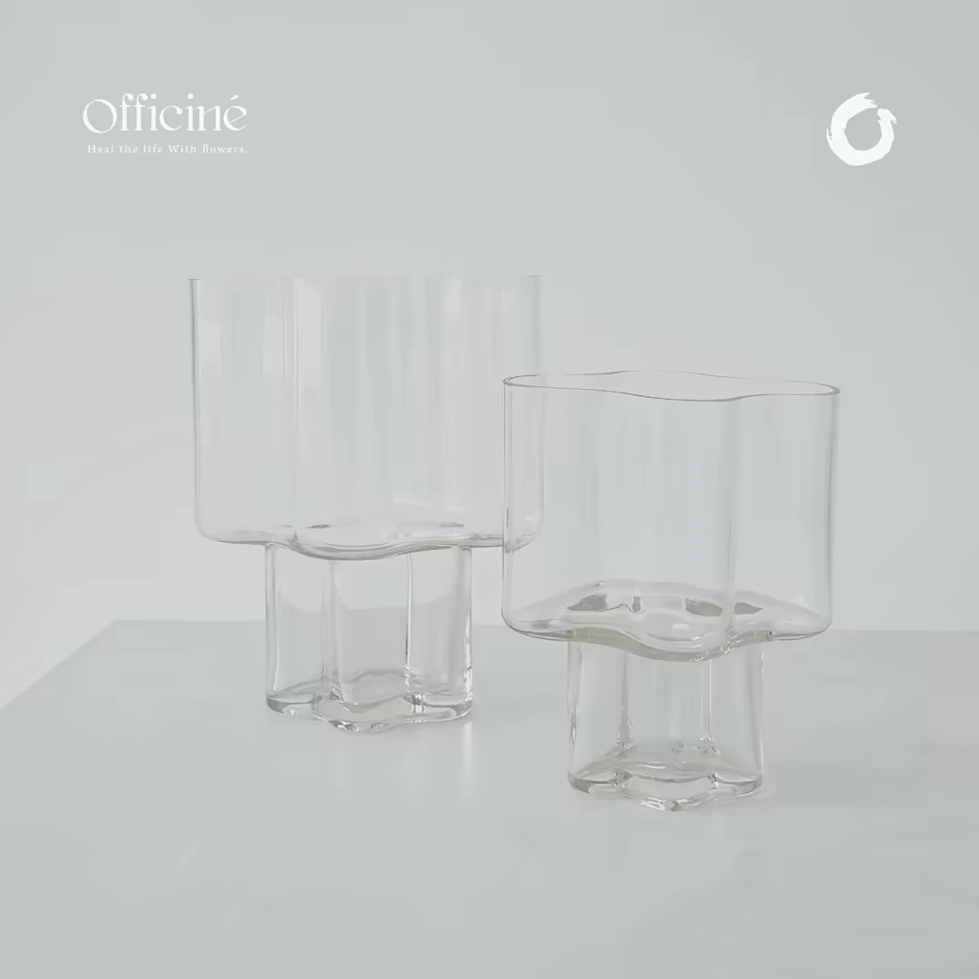 O集设计师定制云朵透明玻璃花瓶简约实用水培水养家用插花