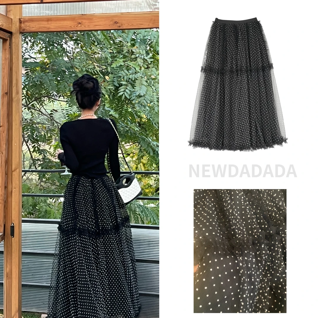 利达NEWDADADA减龄网纱半身裙蓬蓬a字裙百搭显瘦洋气大摆裙SM366