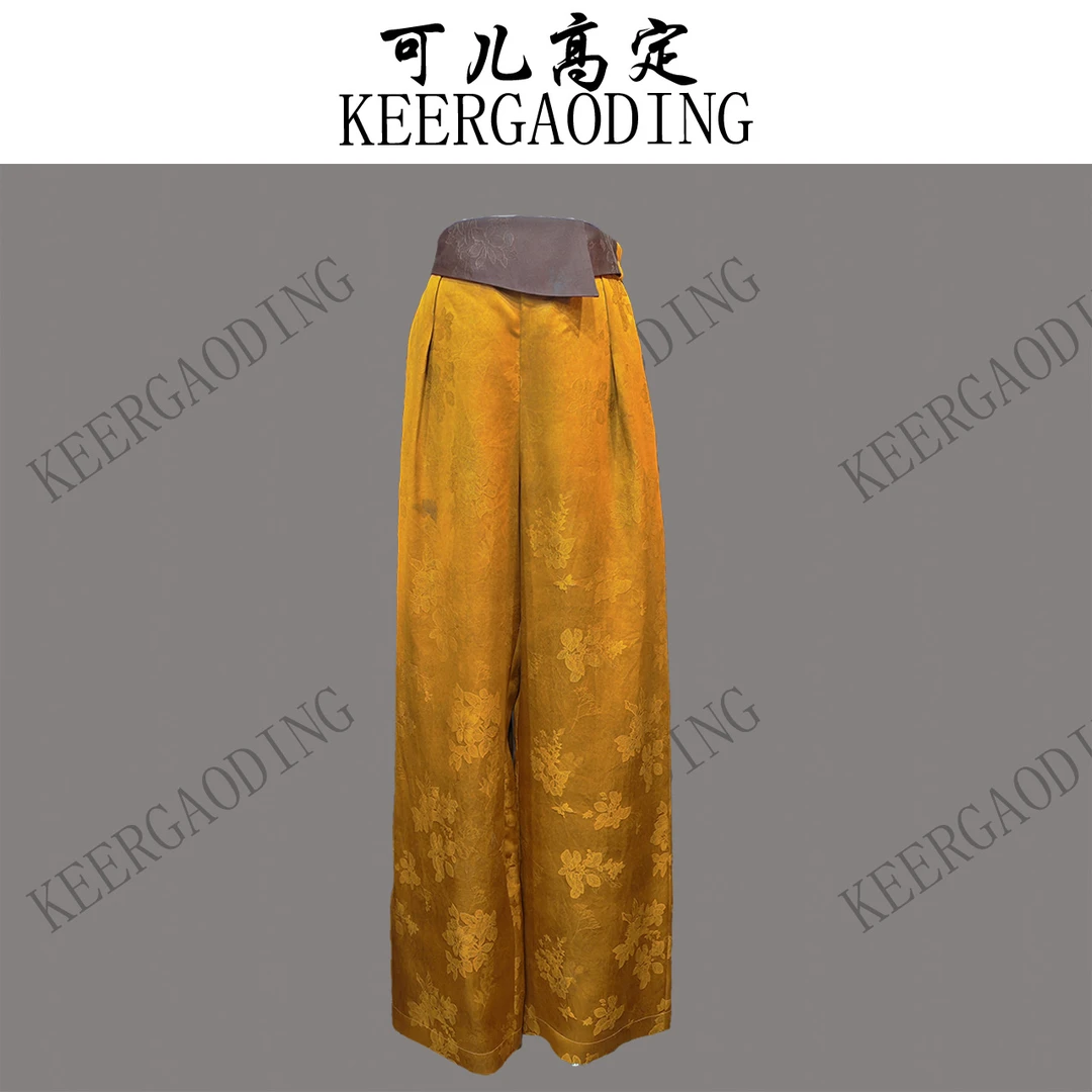 【可儿•高定】非遗晕染红云纱高端新中式国风直筒裤KD-51160001