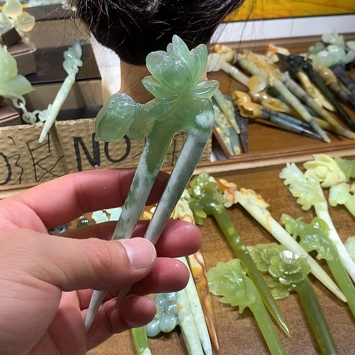 蛇纹石玉合金发饰