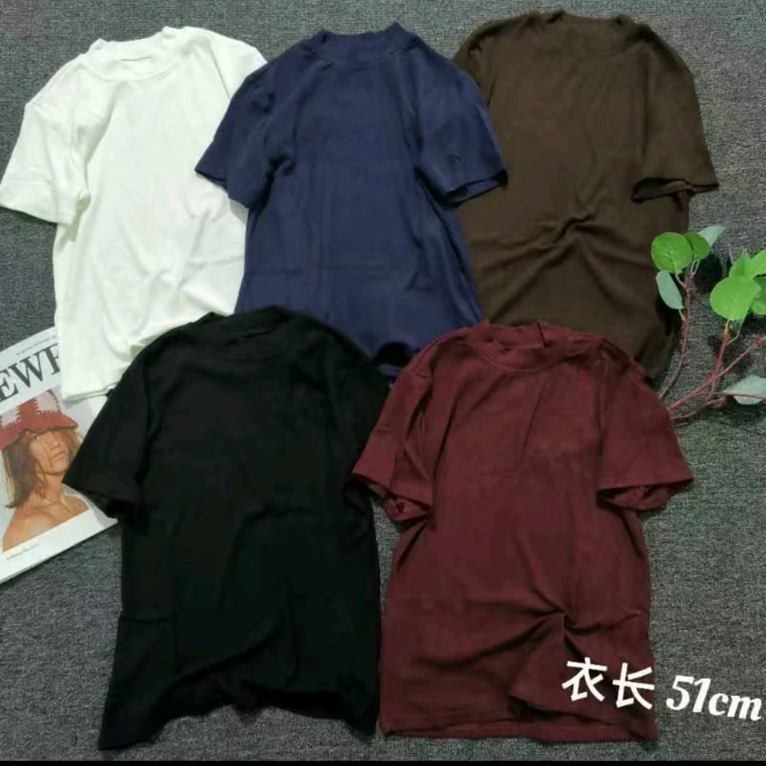 常规款五分袖定制圆领弹力T恤纯色简约极简风