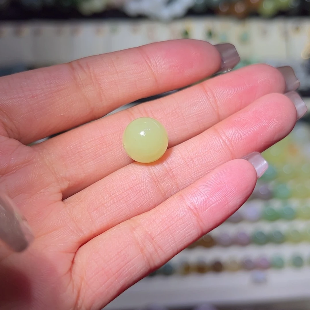 【闪购商品】和田玉单珠未镶嵌黄口12mm