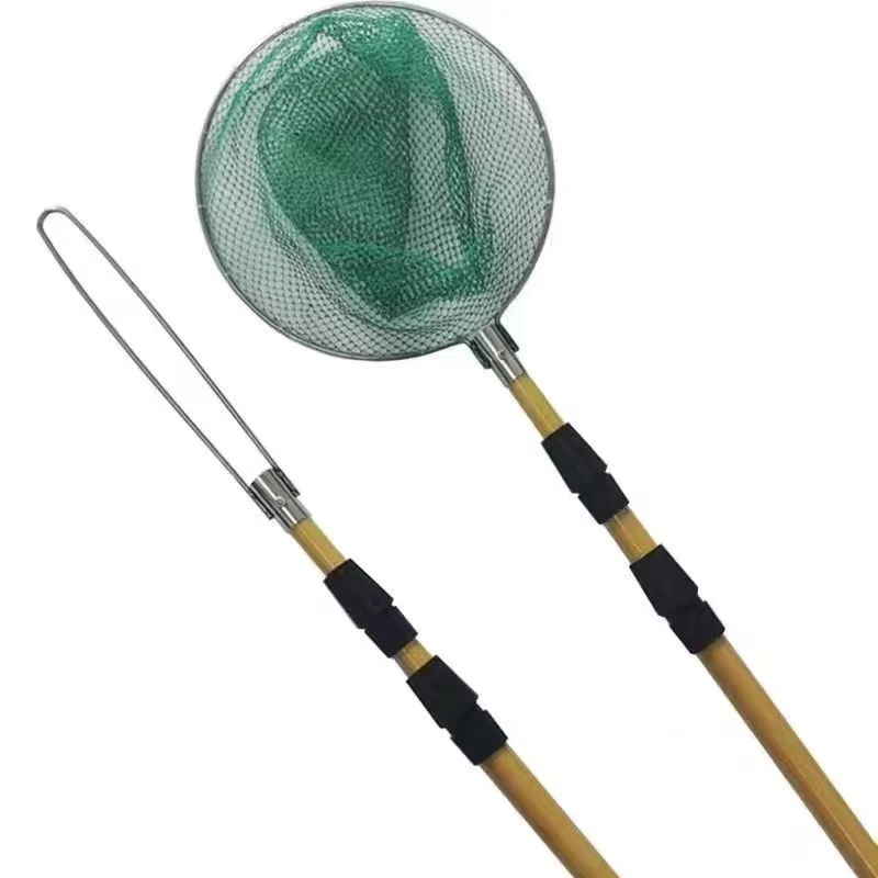 加厚玻璃钢绝缘抄网杆伸缩定位捞鱼捕鱼多功能工具