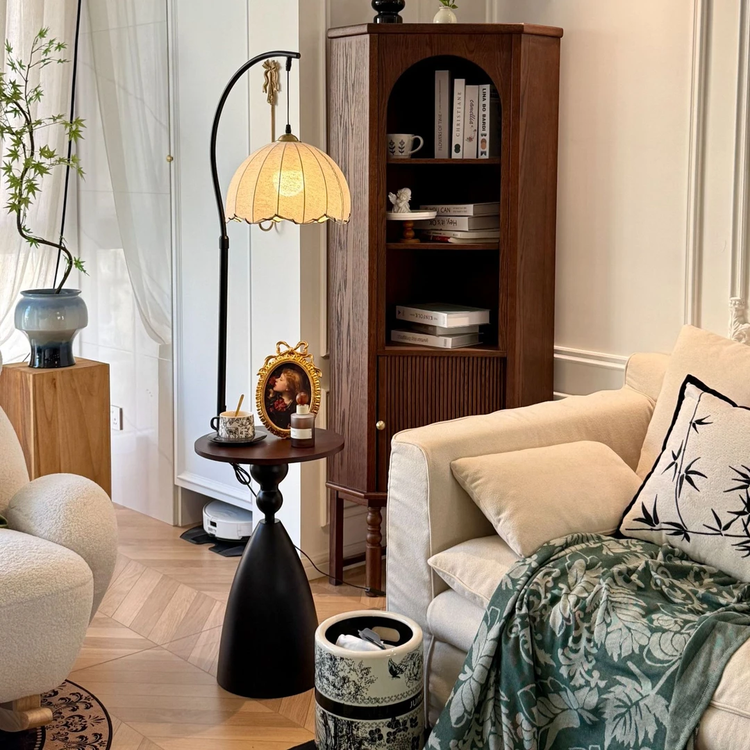 （优优宠粉）落地灯客厅沙发旁高级感中古风茶几置物架卧室氛围灯