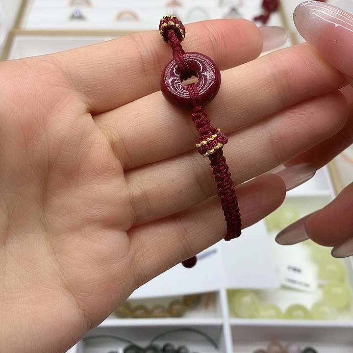 原色经典平安扣紫砂手链