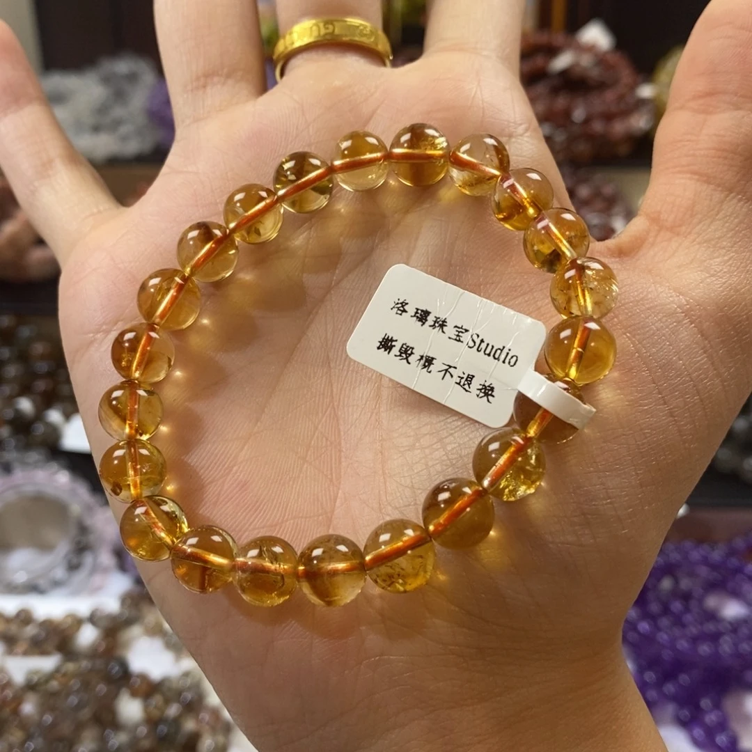 水晶未镶嵌手链黄塔 8+