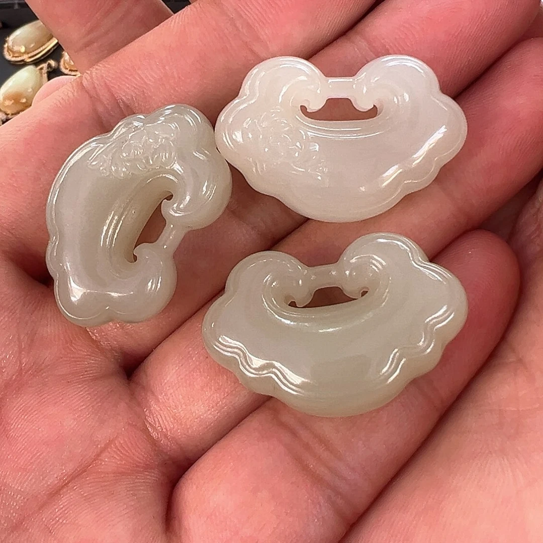 和田玉未镶嵌颈饰和田玉如意锁王二姐多样性发一