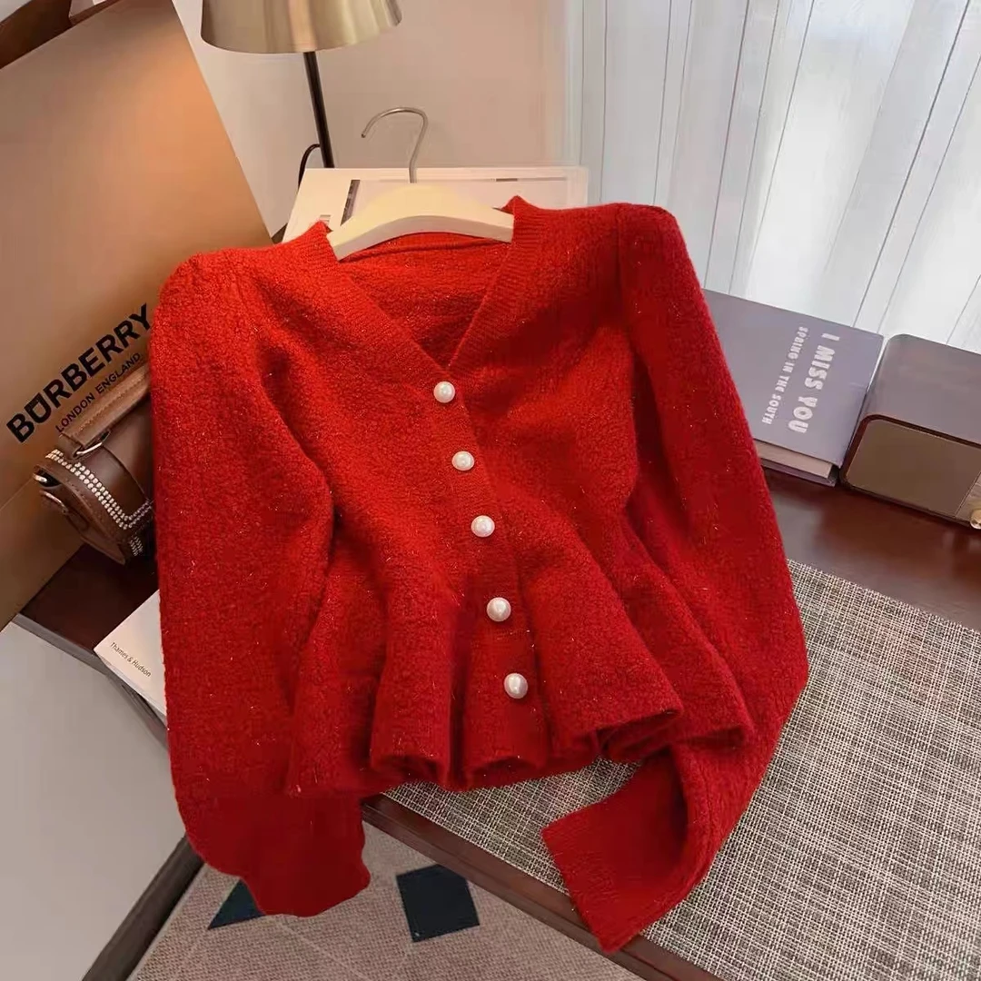 小香风毛衣外套女秋冬新款设计感百搭气质显瘦针织开衫上衣1120