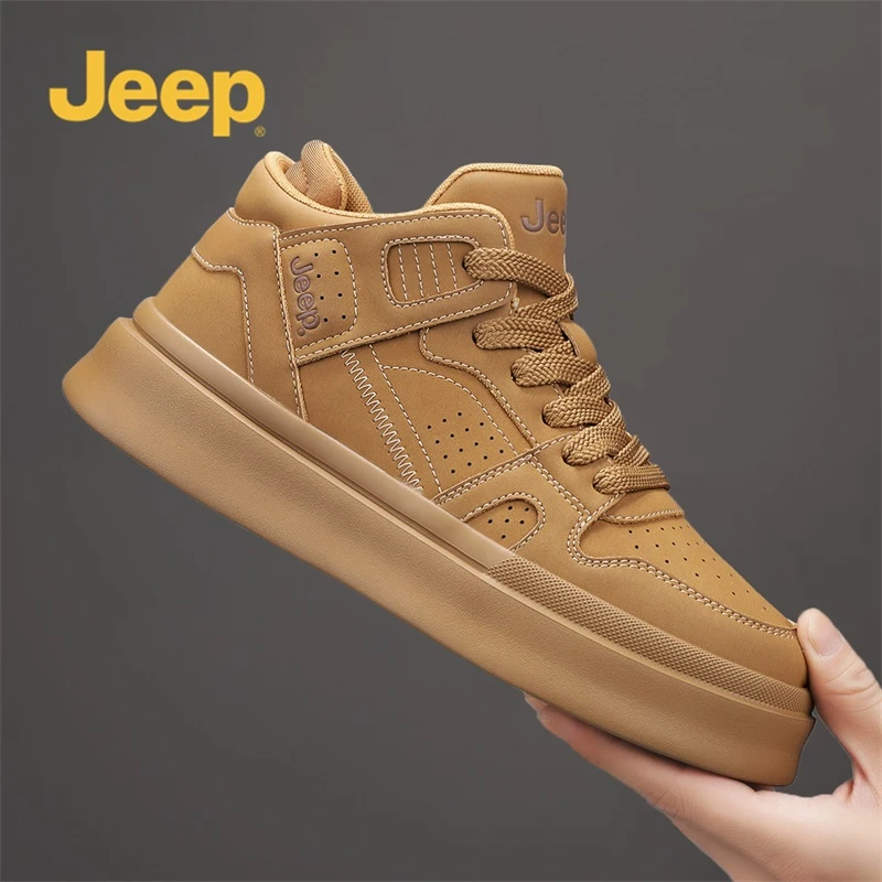 jeep吉普男鞋2025秋季新款运动休闲鞋厚底增高板鞋百搭小白鞋潮鞋