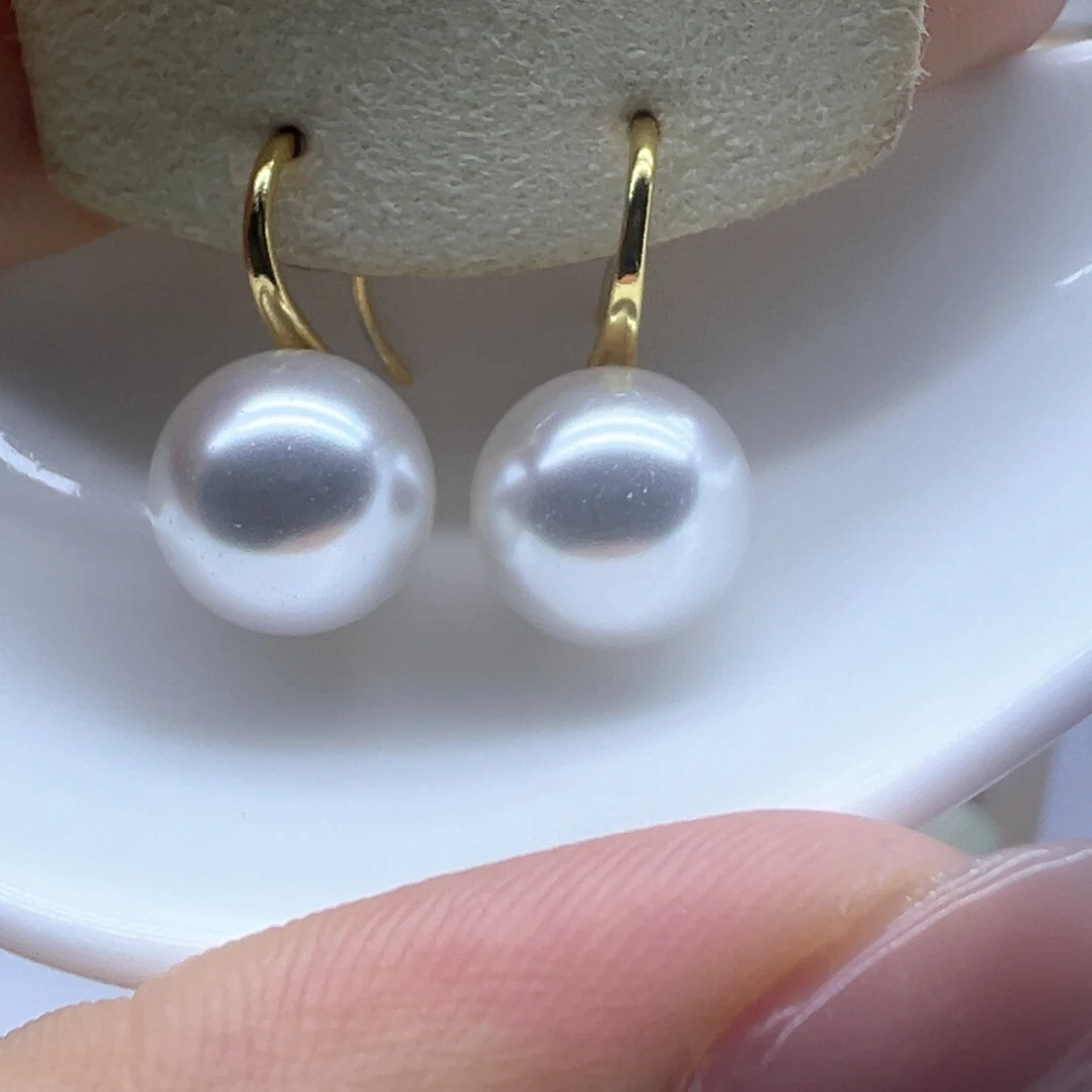 银S925镶嵌淡水珍珠耳饰